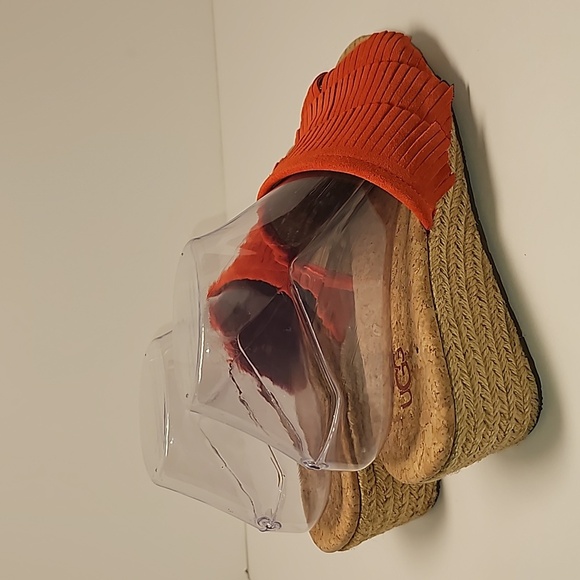 UGG Kendra Wedge Sandals Slides Espadrilles  Suede Leather Fringe Cork Orange 7 - Picture 5 of 16